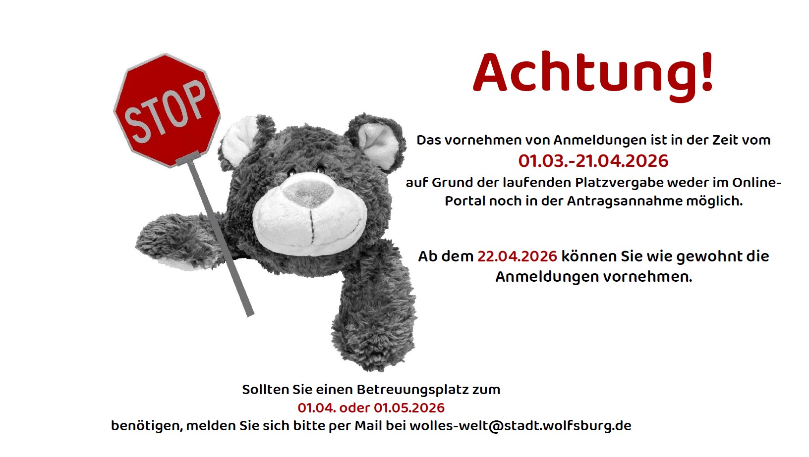 Derzeit ist keine Anmeldephase. Bitte besuchen Sie uns wieder ab dem 22.04.2026.